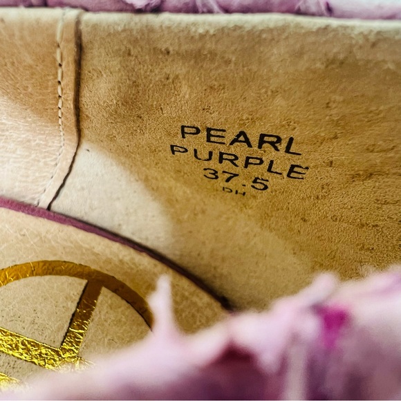 HOUSE OF HARLOW Leather Lilac Purple Peep Toe Python Pearl Pumps Heels S… - Picture 11 of 15